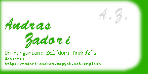 andras zadori business card